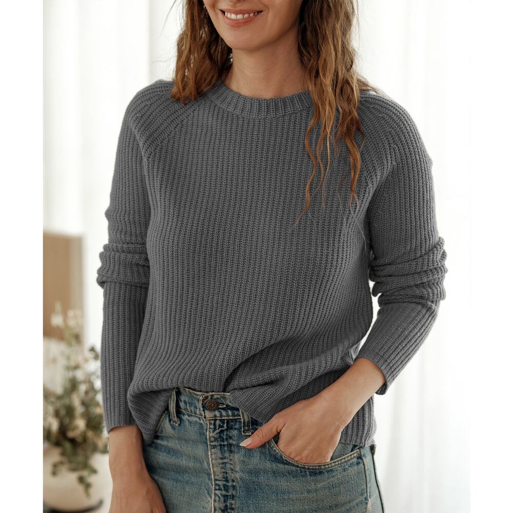 Jenni Kayne Cotton Fisherman Sweater Grey size M $295